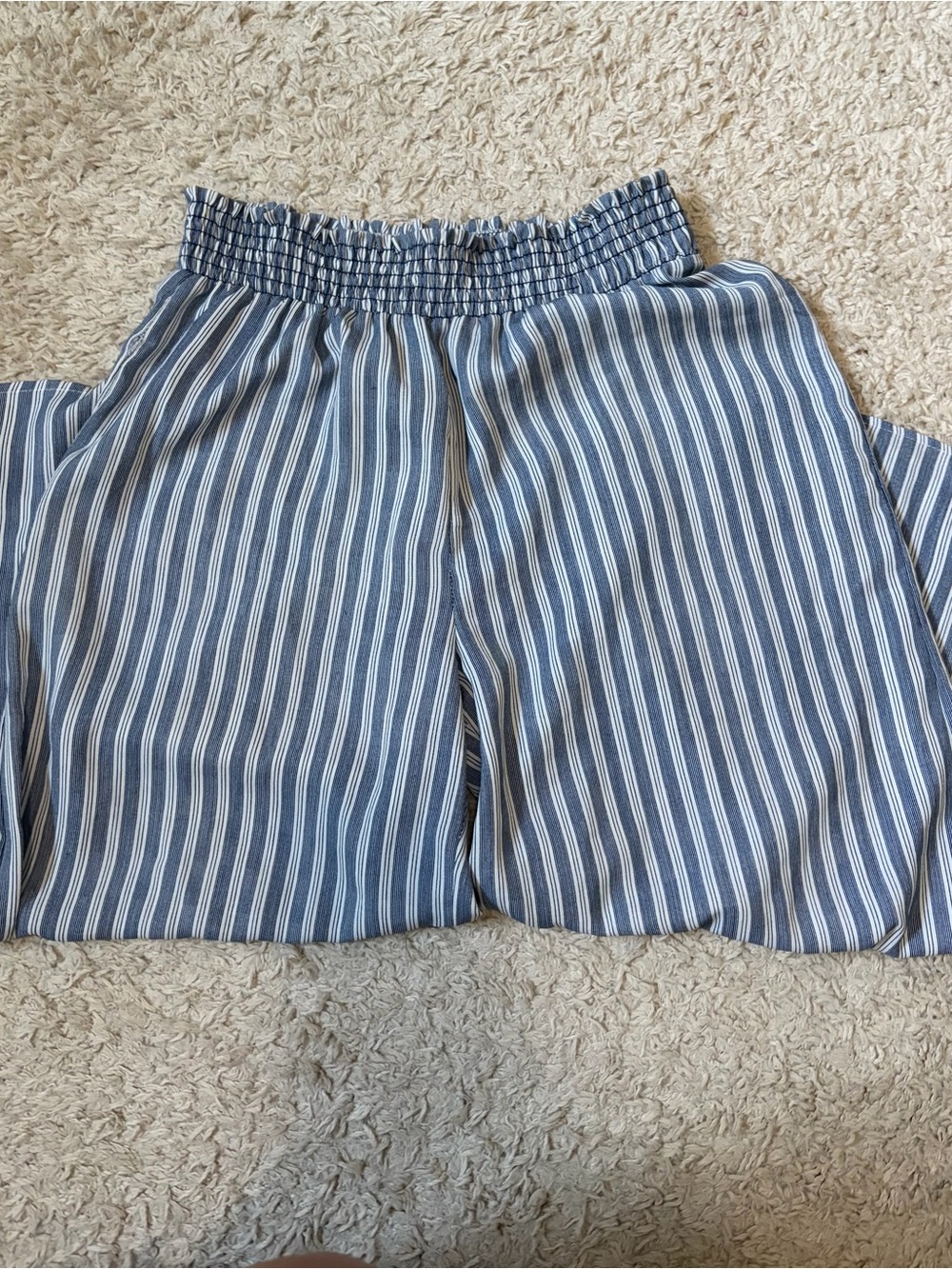 Vintage Blue and White Striped Women's Pants